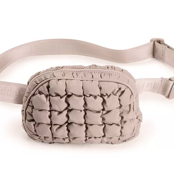 Madden Girl Light Tan Puckered Waist Fanny Pack - Picture 1 of 5